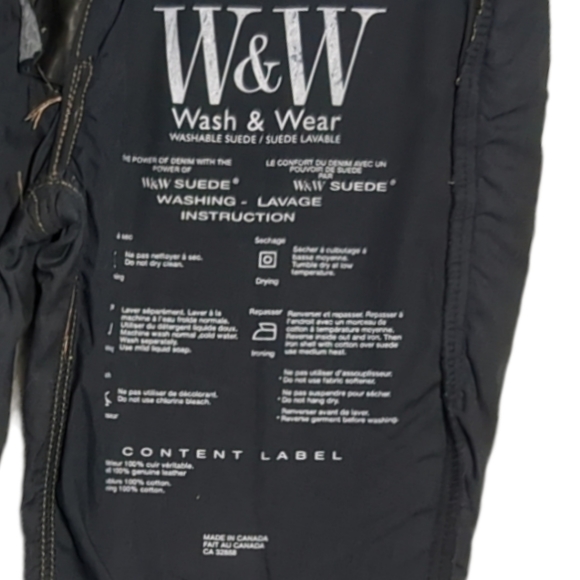 * NEW* W &W Wash & Wear Men's Genuine Leather Size 28 - Picture 15 of 16